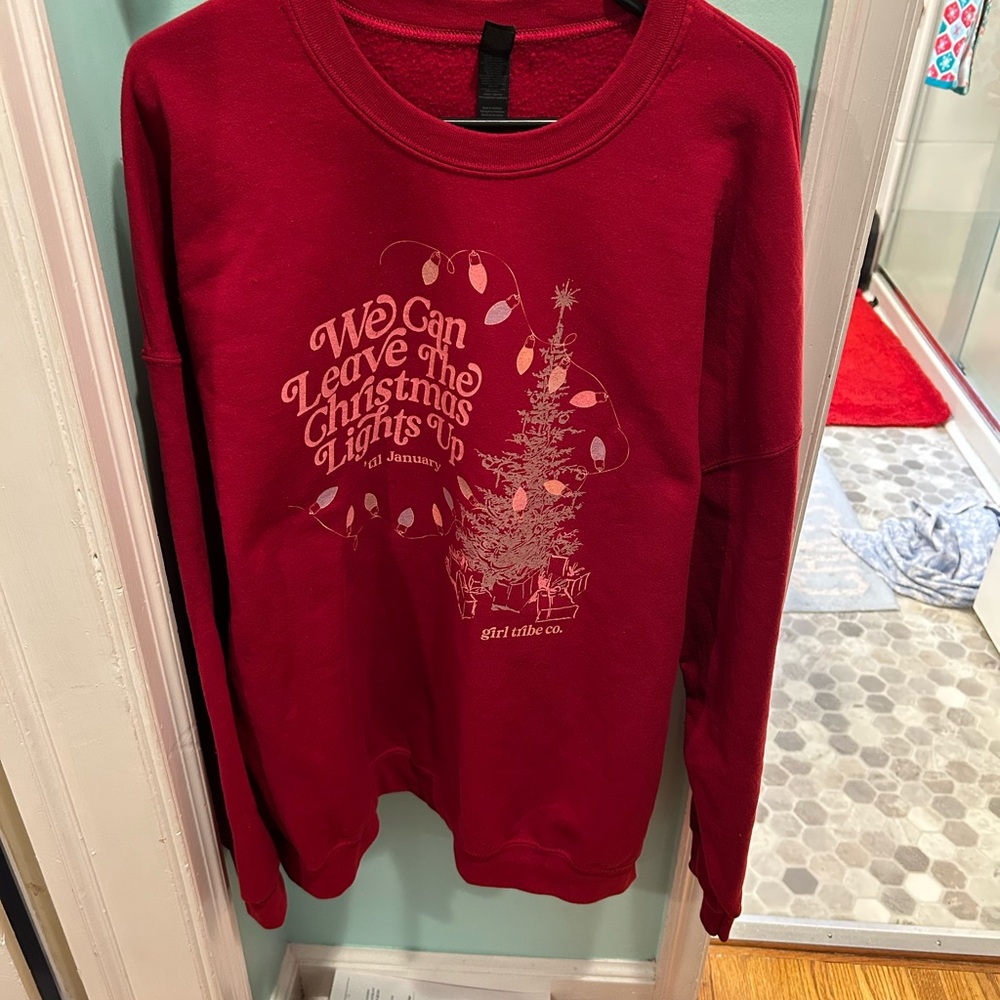 LOVER We Can Leave The Christmas Lights Up til January Sweatshirt 3x Swift Plus